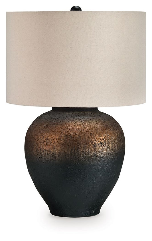 Newgerhard - Marron / Noir - Lampe de table en métal
